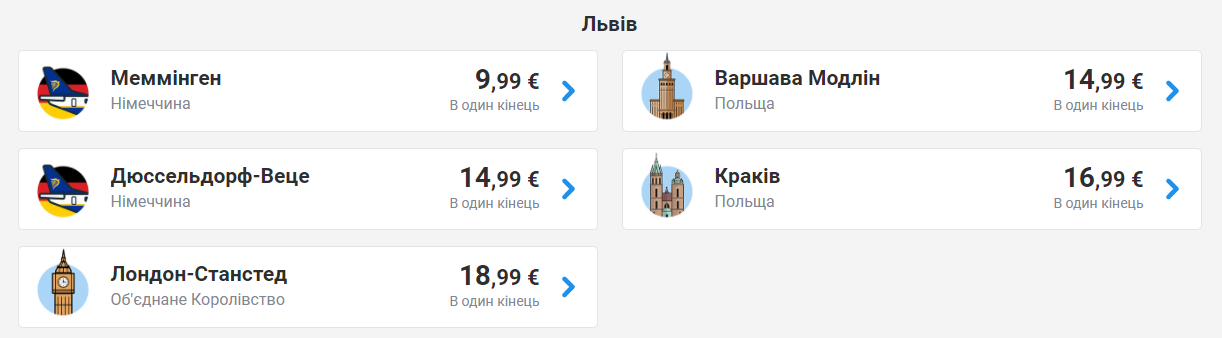 Львів-Польща Ryanair