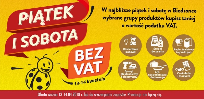 Акція «П'ятниця та субота без ПДВ» від Biedronka