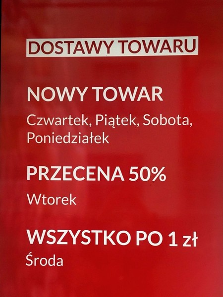 График работы магазина Tania odzież в Польше