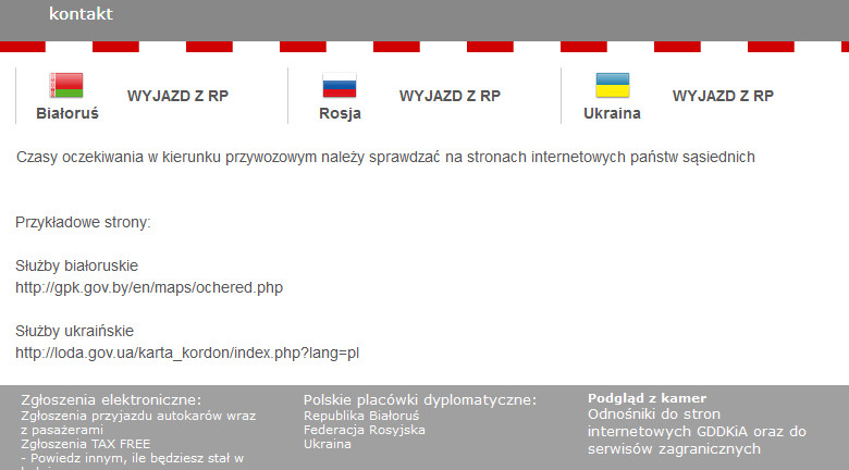 Проблеми на сайті Митної служби Польщі