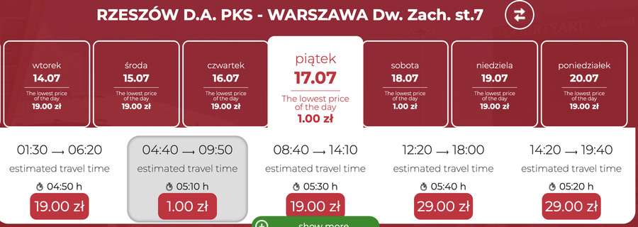 приклад бронювання neobus